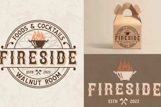make classic hand drawn vintage retro logo for your company