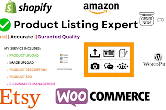 upload or add products to shopify, woocommerce or any ecommerce store
