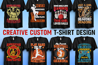 do unique custom vintage graphics tshirt and typography t shirt design