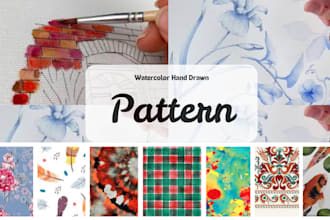 design unique watercolor seamless patterns for printing