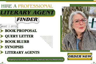 write a query letter, summarize fiction works and locate active literary agent