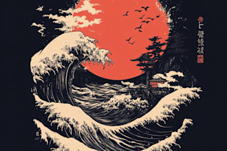 make a japanese t shirt design apparel illustration