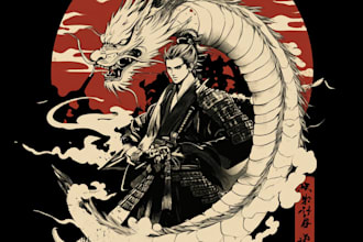 do stunning japanese style tattoo t shirt design