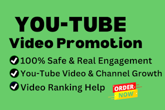 do organic youtube video promotion and marketing manager