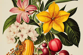 make botanical illustrations of flowers, plants, fruits