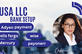 usa llc mercury bank stripe wise wells fargo shopify adyen authorize payment