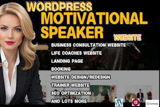wordpress motivational speaker website coaching, consultation, trainer website