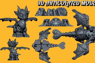 sculpt 3d articulated model 3d toy design 3d flexi 3d bjd model for 3d printing