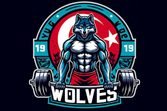 create a modern logo for a gym, fitness center, health center, or sports team