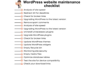 do wordpress website maintenance, support and update