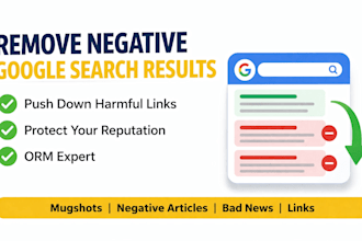 remove negative links articles news and delete mugshots cases from google search