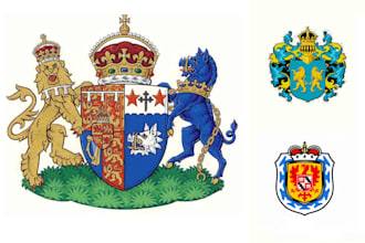 do luxury heraldic, royal, family crest, coat of arms logo or graphics design