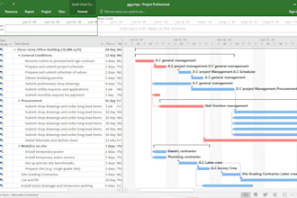 create gantt charts, project tracker, and wbs in ms project or excel