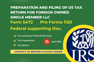 file irs forms 5472 1120 for your foreign owned US
