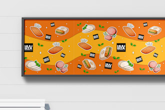 make 3d doodle wall art and branding for restaurants