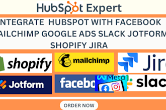 integrate hubspot with facebook mailchimp google ads slack jotform shopify jira
