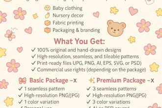 adorable seamless pattern design for babies