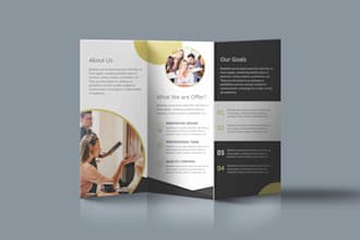 design creative bifold trifold brochure design in 12 hours