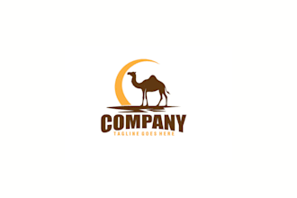 design camel, animal, desert, mascot, modern, minimal, creative and unique logo