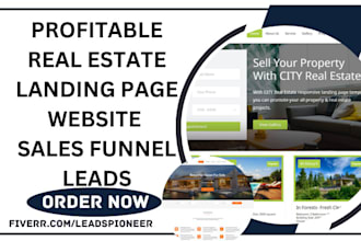 design real estate landing page agent website vacation sales funnel realtor lead