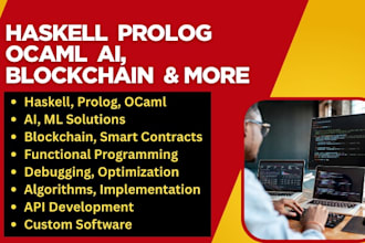 develop smart contracts, nfts, defi apps, web3 solutions, haskell, prolog, ocaml