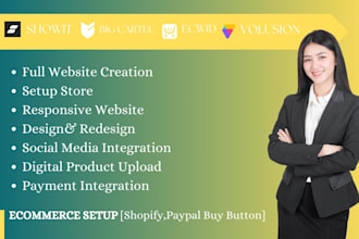 design or redesign your showit, big cartel, ecwid, or volusion store