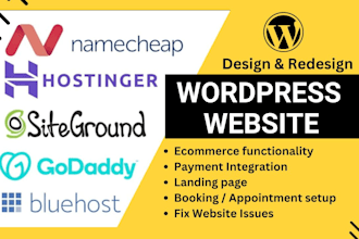 redesign wordpress on hostinger bluehost namecheap godaddy website wordpress