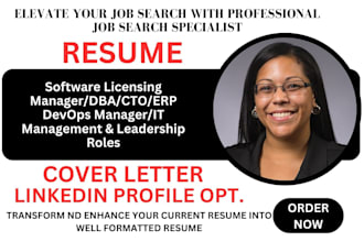 craft a powerful dba cto erp devops software licensing IT manager resume
