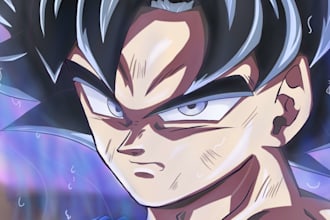 do toei anime style illustration like dragonball, one piece