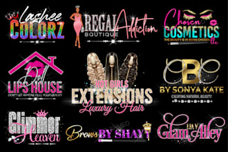 do bling feminine beauty cosmetics fashion boutique makeup or hair logo design