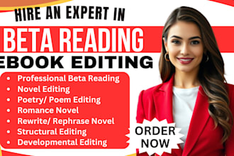 beta read and edit romance, poetry, fiction novel, sci fi, horror fantasy book