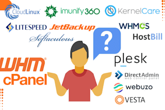 install and fix whm, cpanel, plesk, cyberpanel, webuzo, linux server issue