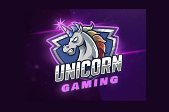 design high quality esport unicorn logo with fastest delivery