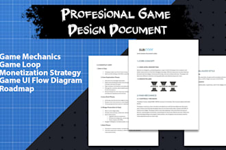 create a complete game design document