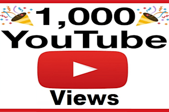 get real 1000 youtube views with organic growth and promotion