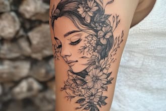 draw unique custom tattoo any tattoo design, tattoo artist