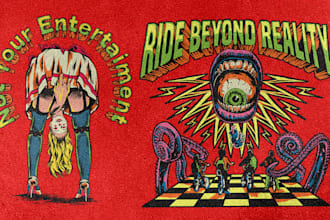 deliver bold, custom made hand drawn horror and vintage artwork