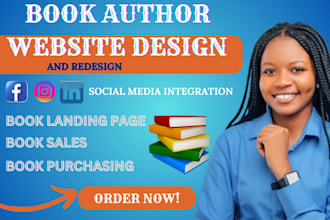 design book author website to sell books, ebook website, sales landing page
