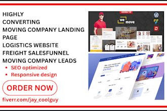 design moving company landing page logistics website freight sales funnel leads