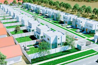 design 3d exterior real estate modelling,render apartment,luxury villa, car park