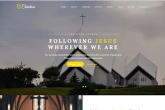 design a responsive wordpress website for your church with livestream features