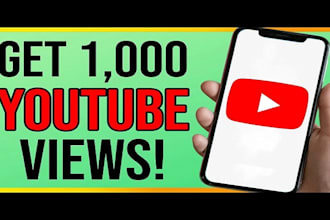 get real 1000 youtube views with organic growth and promotion