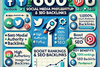 do 600 social media profile setup, optimization SEO backlinks with bookmarking