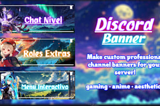 make premium discord server or channel banners for your server