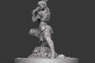 sculpt action figure and toys, 3d character modeling for 3d printing, miniatures
