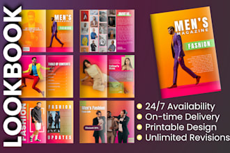 create lookbook, fashion magazine, product catalogue, line sheet, or sell sheet