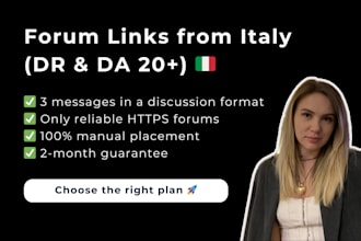 place 15 crowd links manually on italian forums in a discussion format