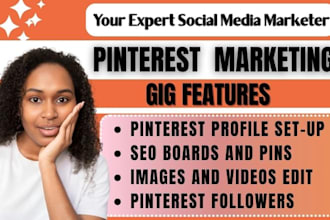 setup,optimize and do pinterest marketing, pins and boards