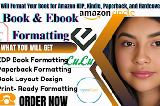 do amazon KDP formatting for kindle, paperback and hardcover