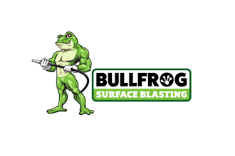 design surprising bullfrog surface blasting logo